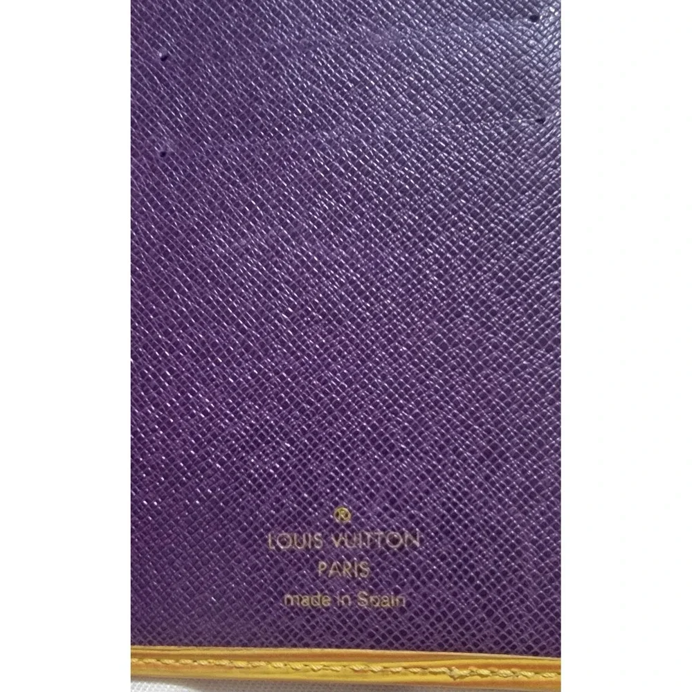 Louis Vuitton Yellow‎ Epi Leather Yen Long Wallet Purple Interior Made in Spain